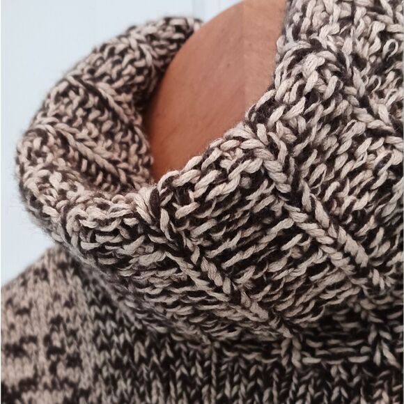 Gap Lambswool/Cotton Turtleneck Sweater Marled  Rolled Hem Size Medium - Picture 6 of 9
